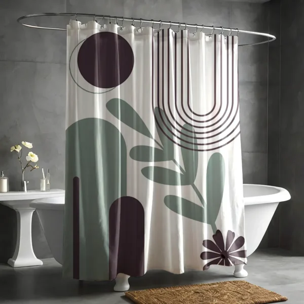 Moon Fern Boho Shower Curtain