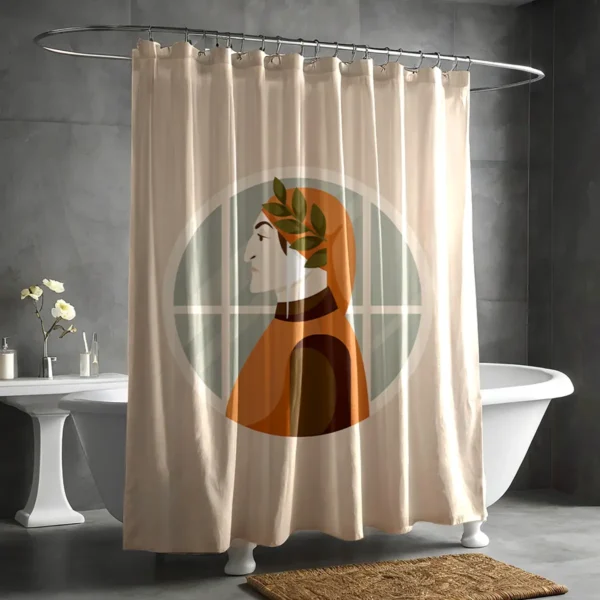 Renaissance Poet Profile Art Shower Curtain