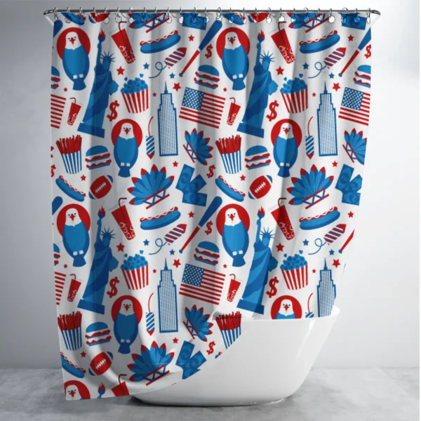 American Icons Shower Curtain ? Stars, Stripes & Symbols