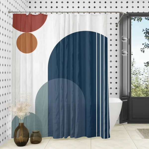 Canyon Blue Boho Shower Curtain