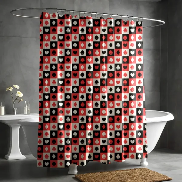 Card Suits Pattern Shower Curtain
